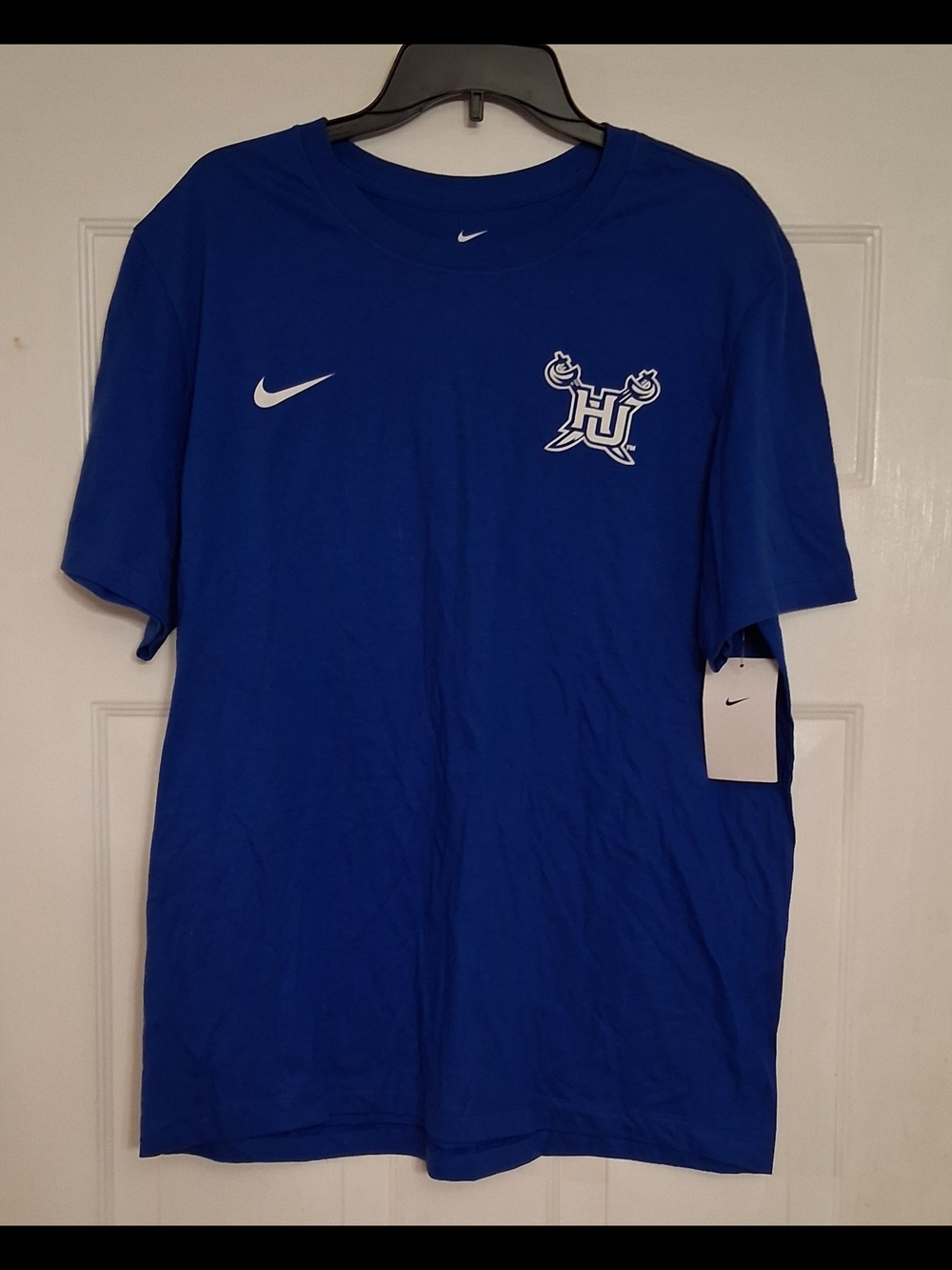 Nike Royal Blue Short Sleeve Logo Tee Hampton University Pirates Men's Size XL